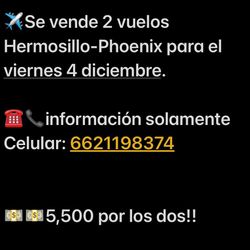 2 Boletos De Avión $270 Por Los 2
