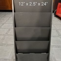 Vintage Metal 4 Tier File Organizer / Magazine Rack $25