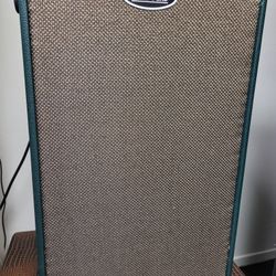 Revsound RS210 Custom Boutique Bass Cab 2x10 With Lightning Cloth Grill, Walnut Back, Emerald Green Tolex Neodymium Celestion Speakers