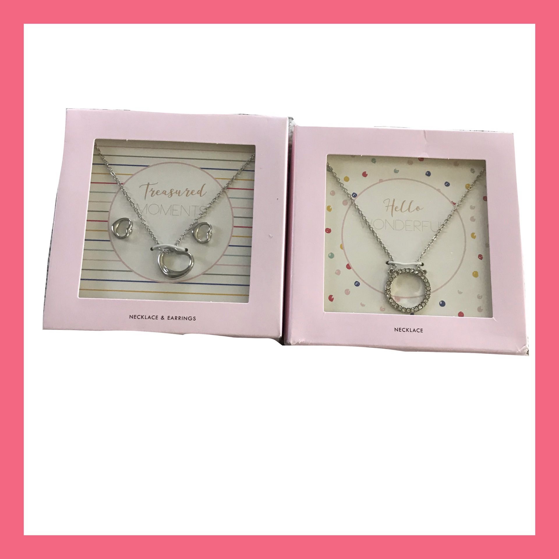 NIB Women’s Silver Earrings and Necklace Set