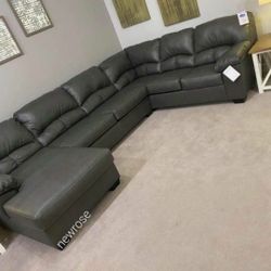 Aberton Gray 3 Pieces Sectional Couch Same Day Delivery