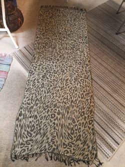 Vintage animal print 100% cashmere Pashmina shawl.