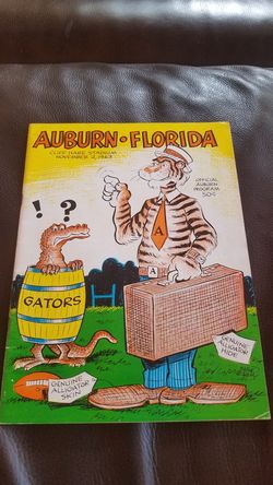 Nov 2 1963 Auburn- Florida football program cover by artist Phil Neel