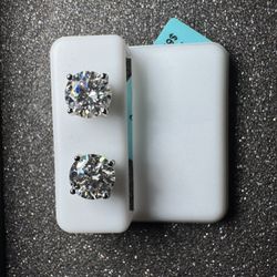 Sterling Silver Moisanite Earrings w/ Screw-backs