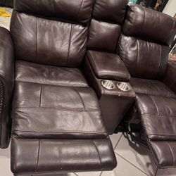Leather Recliner Couch