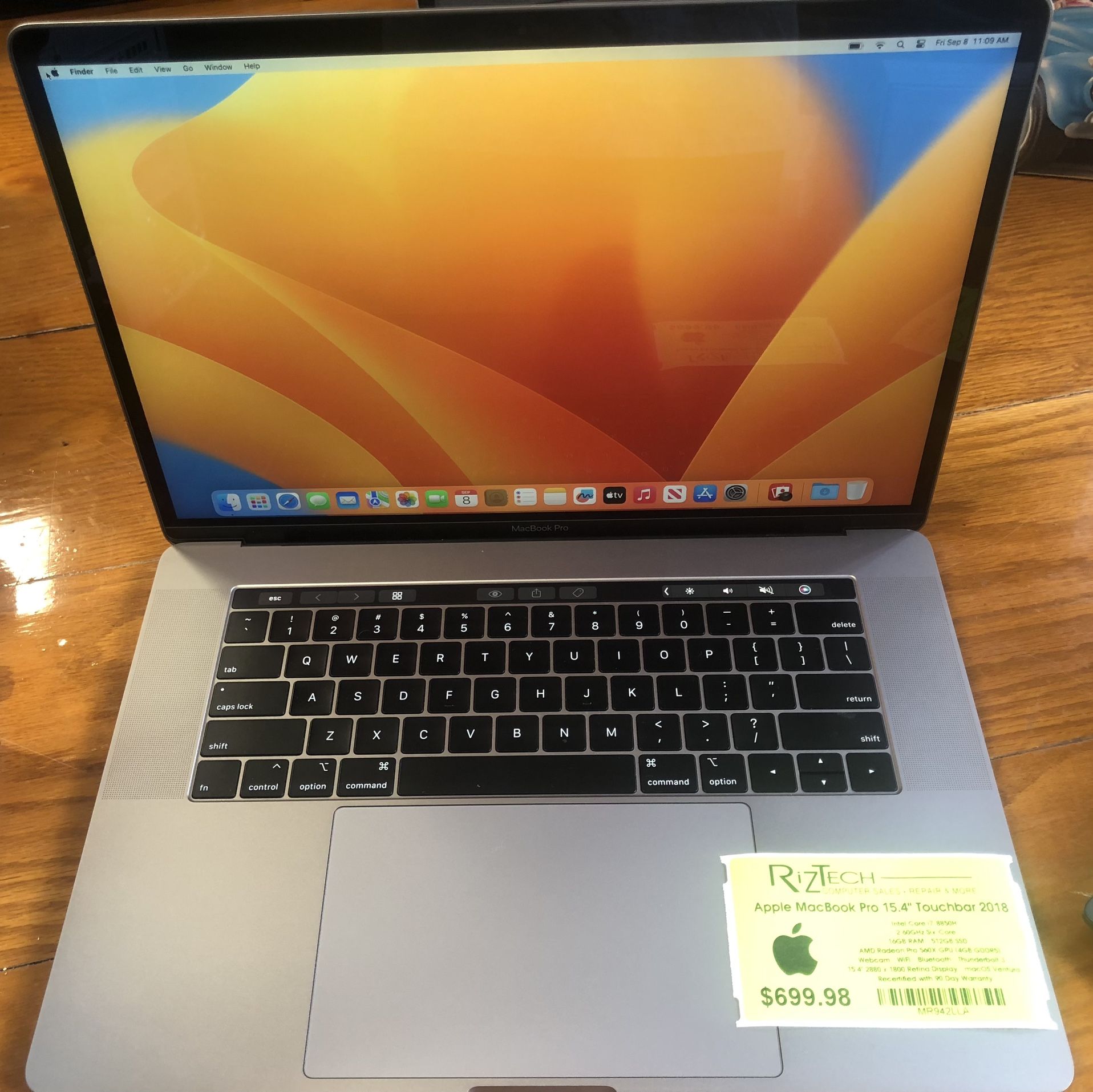 Apple MacBook Pro 15.4" Touchbar 2018