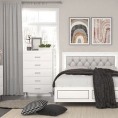 Brand New 4PC Sleek White Bedroom Set with LED Lighting in the Headboard