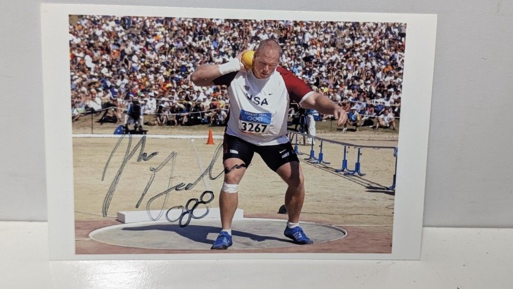John Godina Signed 4x6 Photo – USA Olympics Shot Put Autograph (Athens 2004)