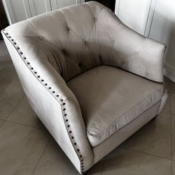 Beige Suede armchair