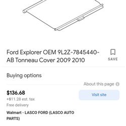 Beige FORD EXPLORER CARGO COVER LEATHER