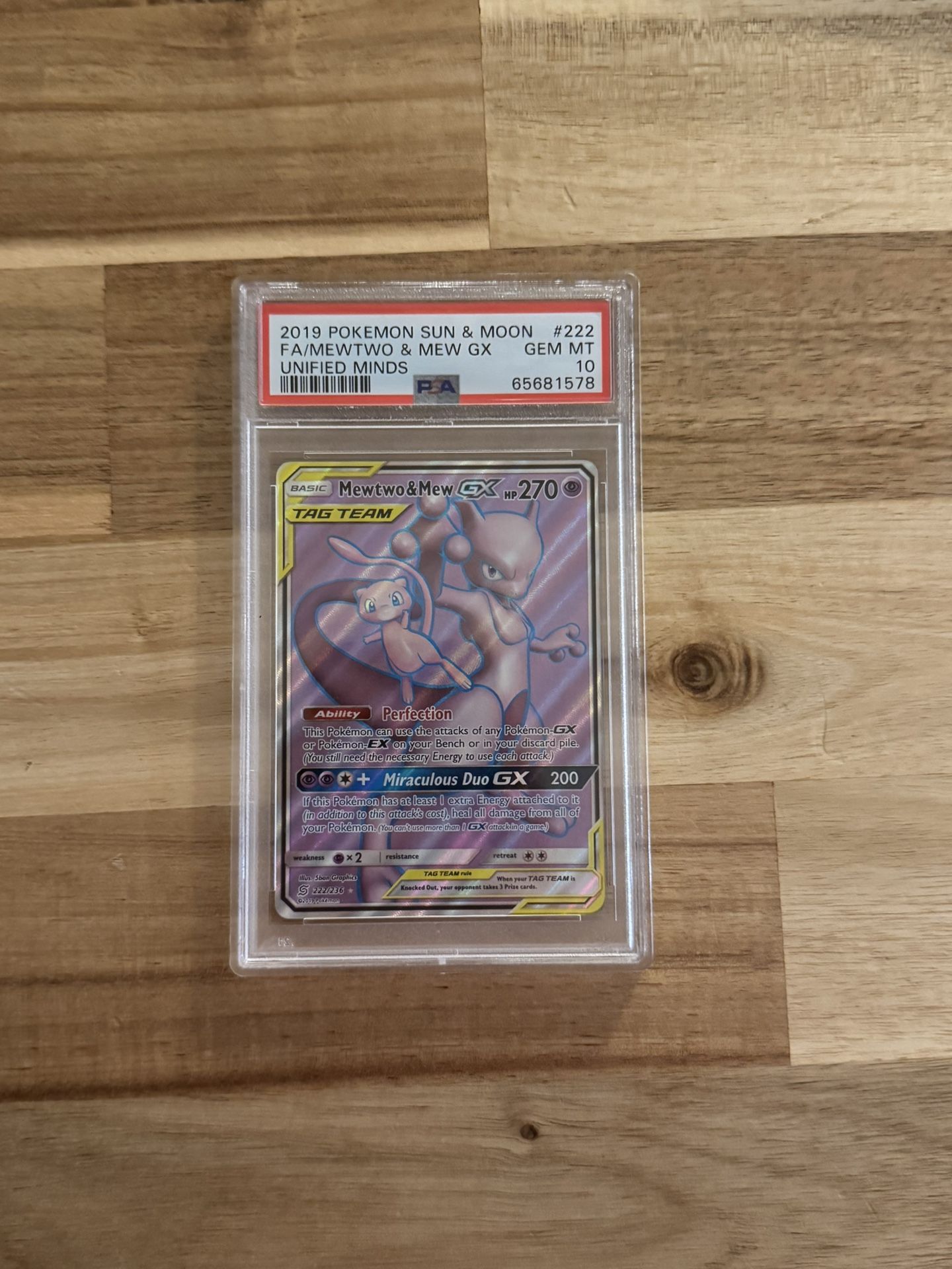 Mewtwo & Mew gx PSA 10