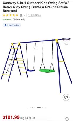 Outdoor kids swing