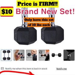 New Dumbbell Set Of 10 Pounds 