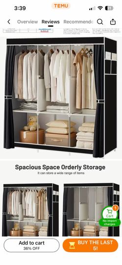 NEW Portable Wardrobe Closet Organizer – Still in Box