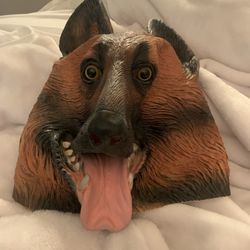 German Shepherd Dog Head Mask Halloween Costume Latex Fun Prop Breathable