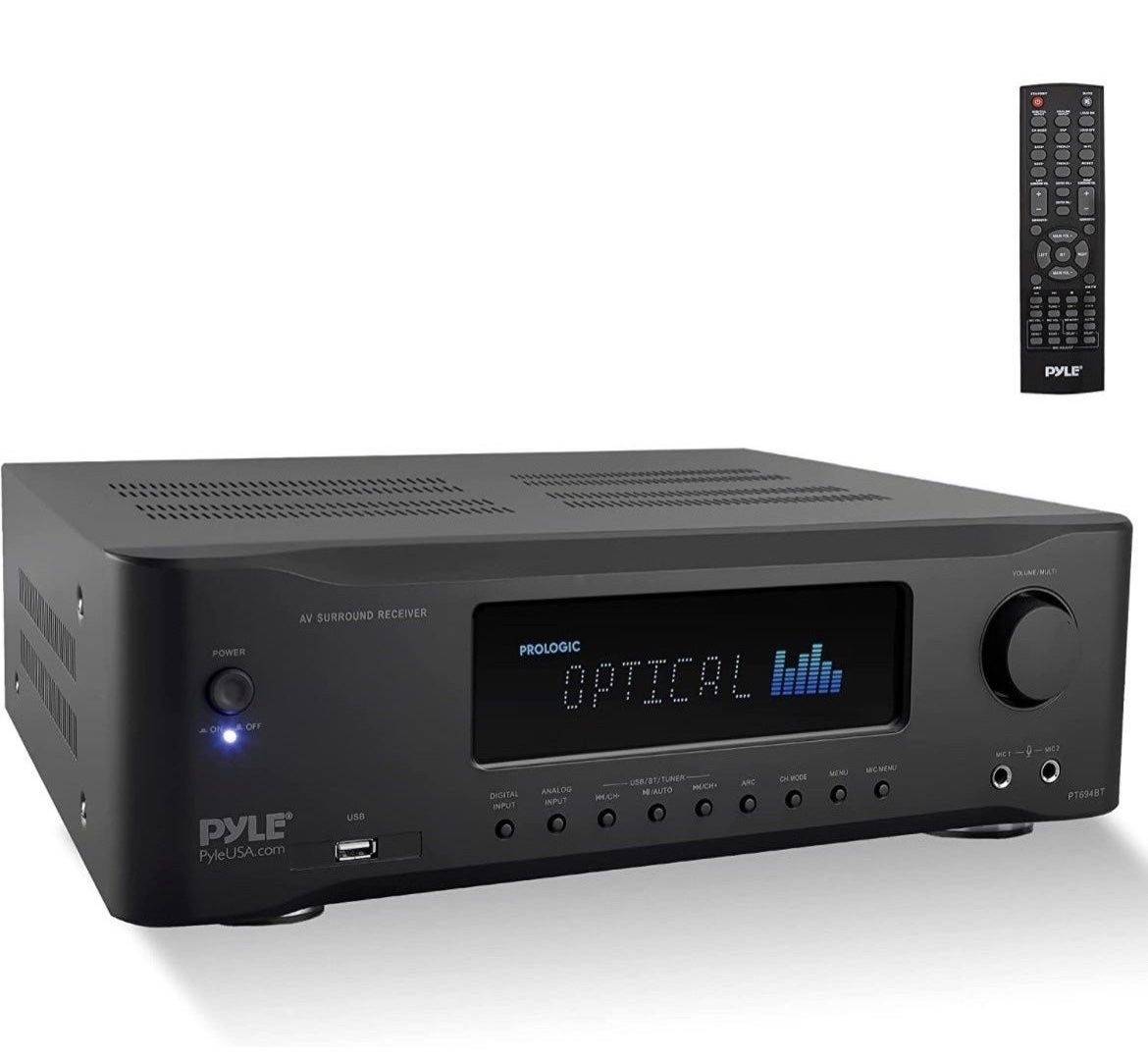 Pyle 5.2-Ch Hi-Fi BT Stereo Amplifier 1000 Watt AV Speaker Subwoofer Sound 3347