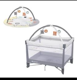 Removable toy bars can easily attach to playard frame or baby gym to keep your little one active