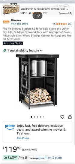 4.5 foot Fire Pit Storage Station