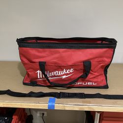 Large 22” Milwaukee M18 Fuel contractor tool tote bag, with shoulder strap.