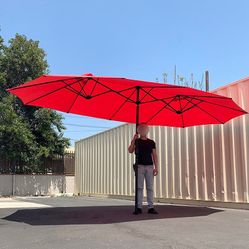 $95 (New in Box) Large 15 ft double sided umbrella outdoor patio garden yard (weight base not included)