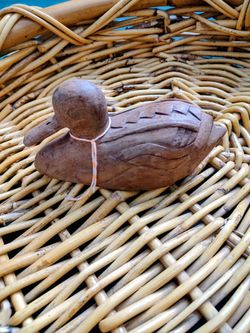 Carved wood duck decoy