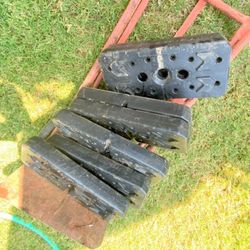 Gym machine weight plates, lot of 6