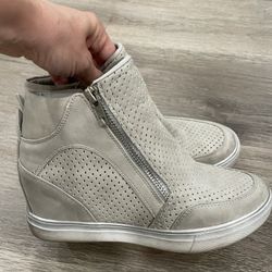 Grey Wedge Sneakers Size 6