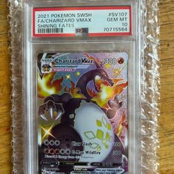 2021 Pokemon Sword and Shield Shining Fates Charizard Vmax #SV107 PSA 10