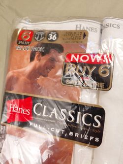Hanes Classics Full-Cut Briefs 6-Pack Size 36