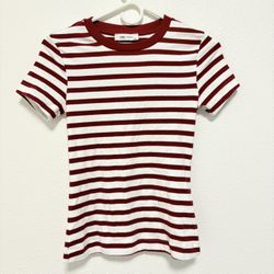 Red & White Striped Tee – Size Small