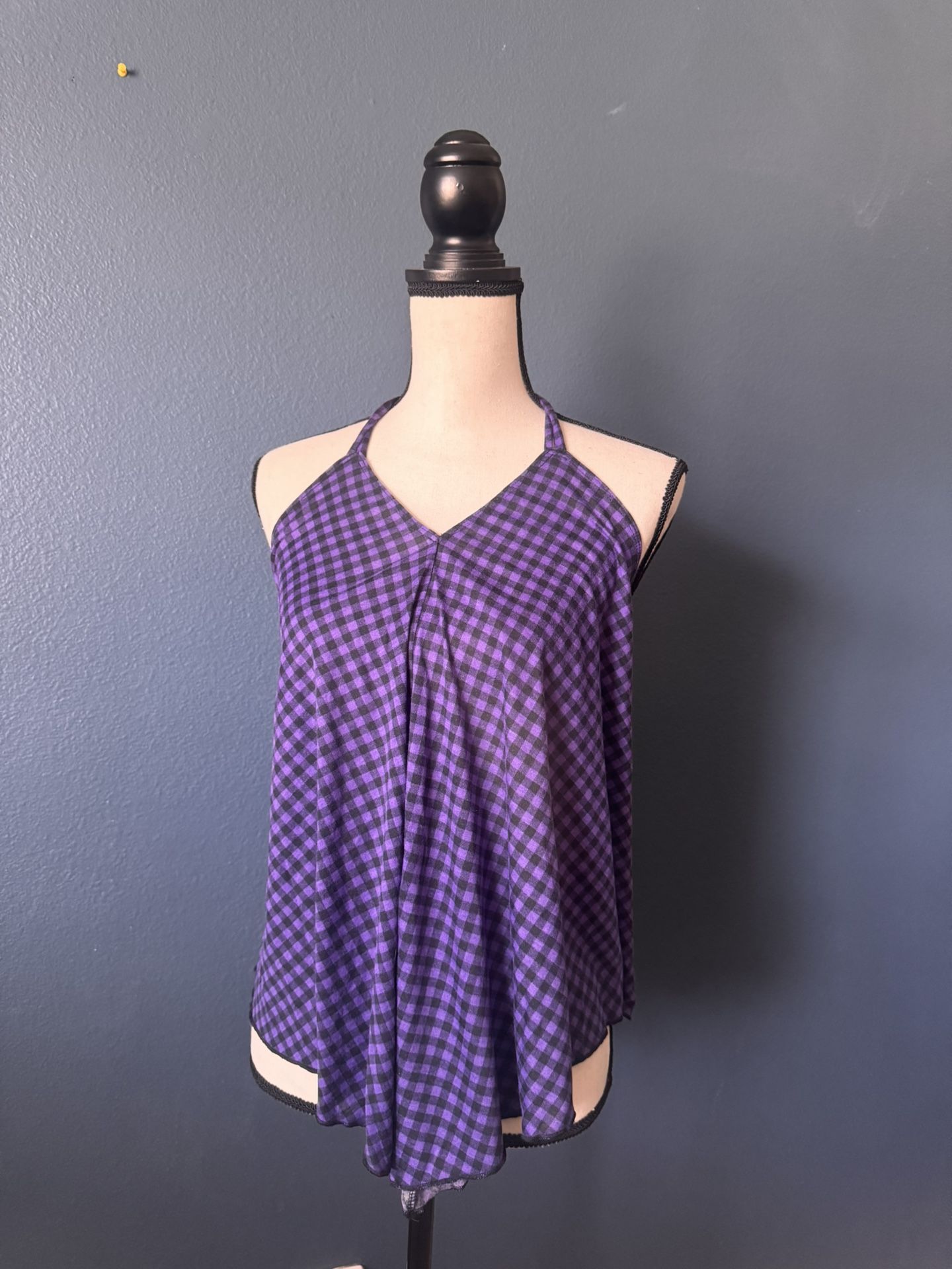 Purple Checkered Halter Top