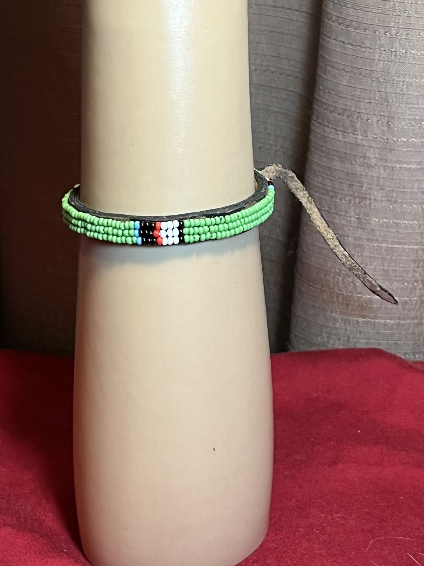 Leather & Seed Beads Bracelet