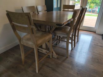 Bar-height dining room table and chairs