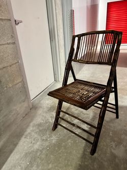 4 bamboo foldable chairs