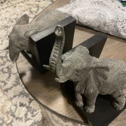 Set of 2 Elephants Bookends Art Bookend ( Excellent 