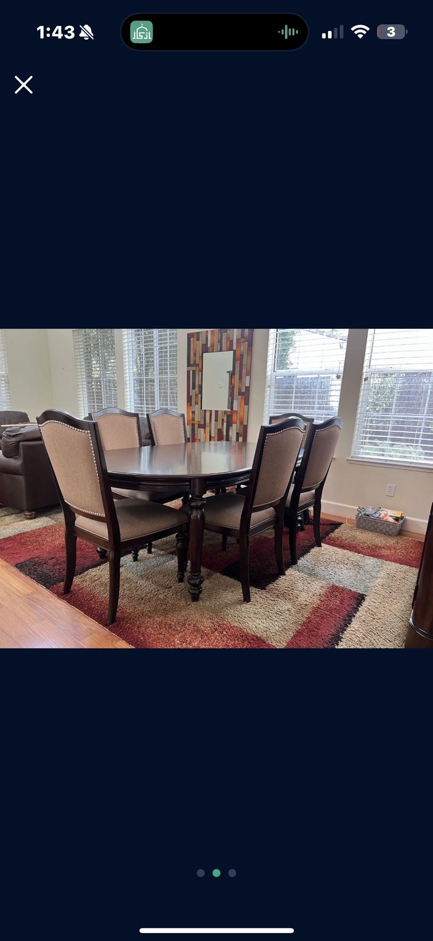 Dining Table Set With Eight Chairs - Very Good Condition