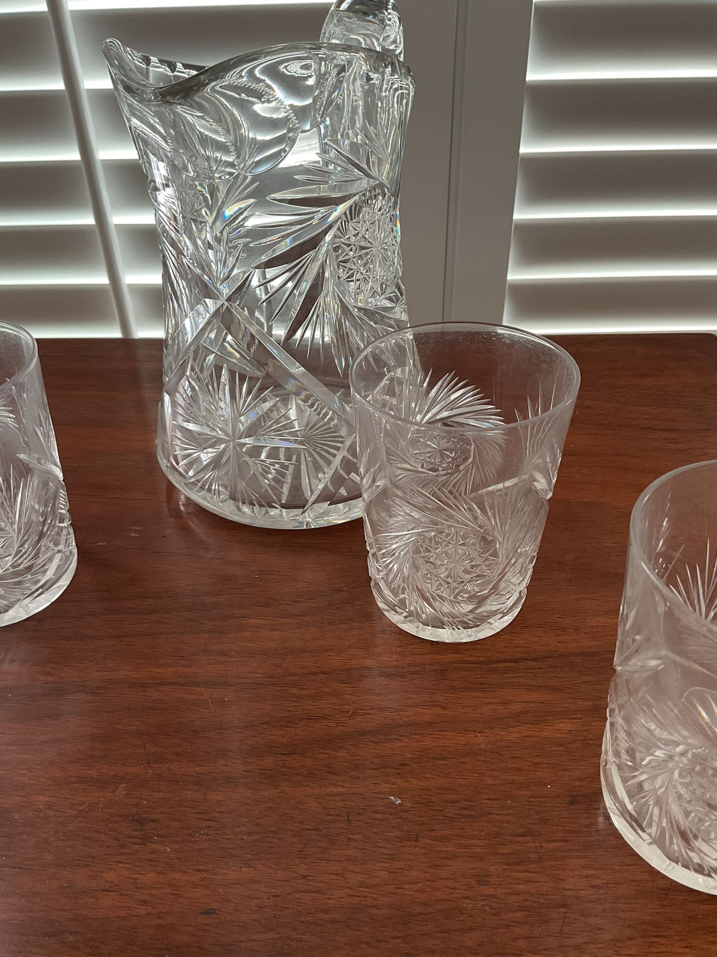 Waterford Crystal Pitcher And Glasses