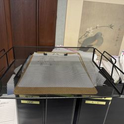 Black metal mesh tray