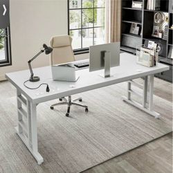 71" Long Business Furniture Desk with Built-in USB – Brand New