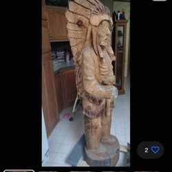 Chainsaw Carving Of Native American obo