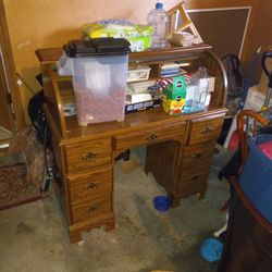 Wooden Desk With Drawers