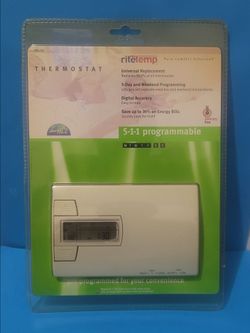 RiteTemp 5-1-1 Programable Thermostat NEW SEALED 8022 White.