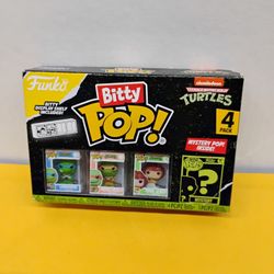 Funko Bitty Pop! Teenage Mutant Ninja Turtles 4-pack set featuring miniaturized collectible figures.