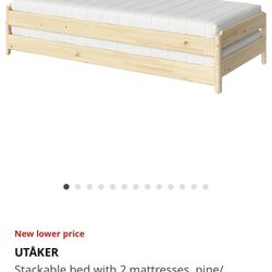 IKEA Twin Beds. Top Mattress Thick From Costco 