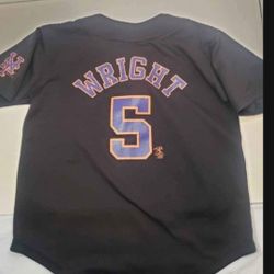 David Wright #5 New York Mets Baseball-Youth Black Jersey Size Small 6-8
