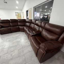 6 Seat Leather Sectional