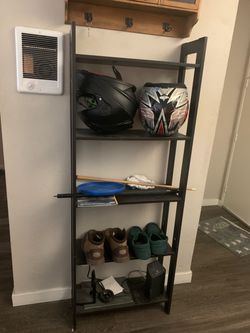 Black Metal Ladder Bookshelf 4-Tier