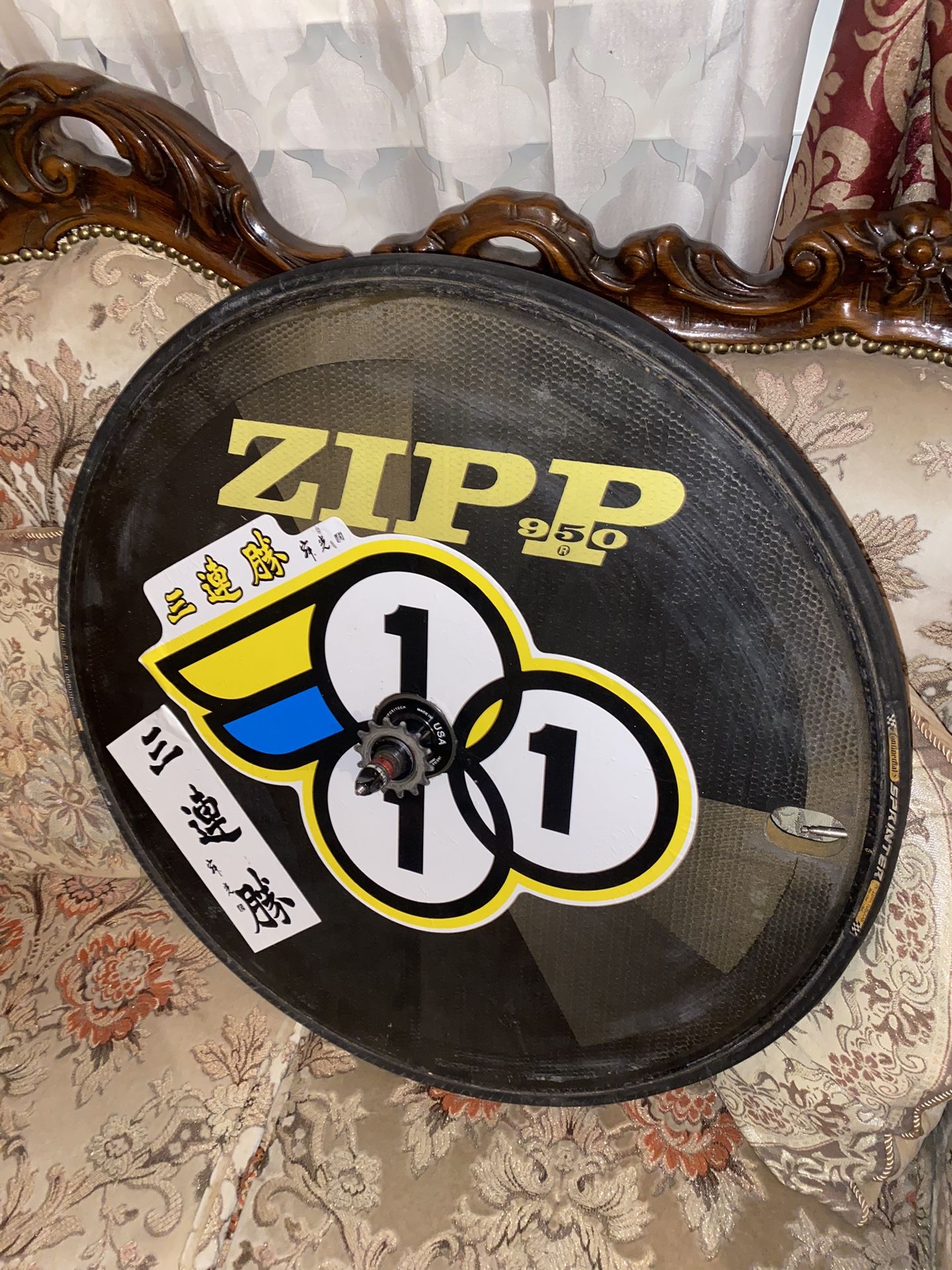 VINTAGE 90’s ZIPP 950 TRACK BIKE CARBON DISC WHEEL FIXED GEAR FIXIE WHEEL 700c NJS KEIRIN