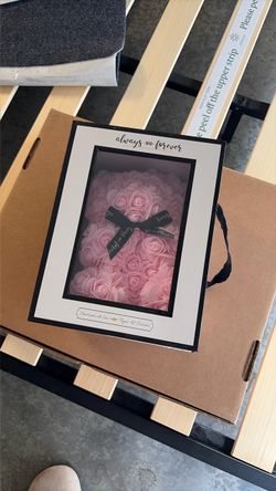 Always and Forever Pink Rose Bear in Box