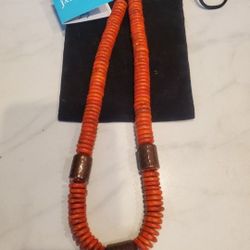 Coral and Copper Necklace